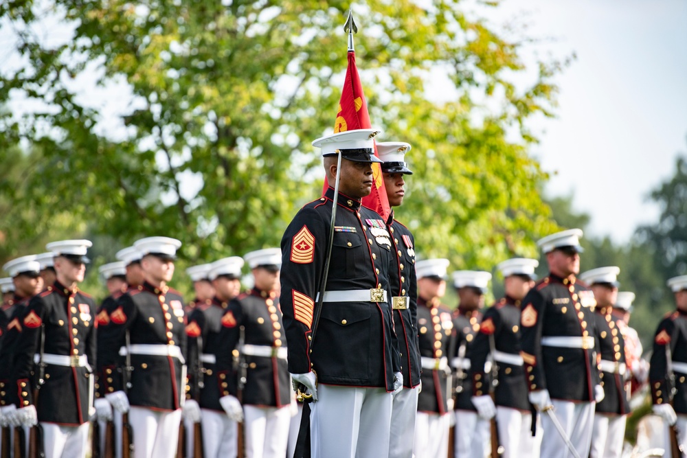 Military Funeral Honors with Funeral Escort are Conducted for Medal of Honor Recipient U.S. Marine Corps Sgt. Maj. John Canley in Section 60