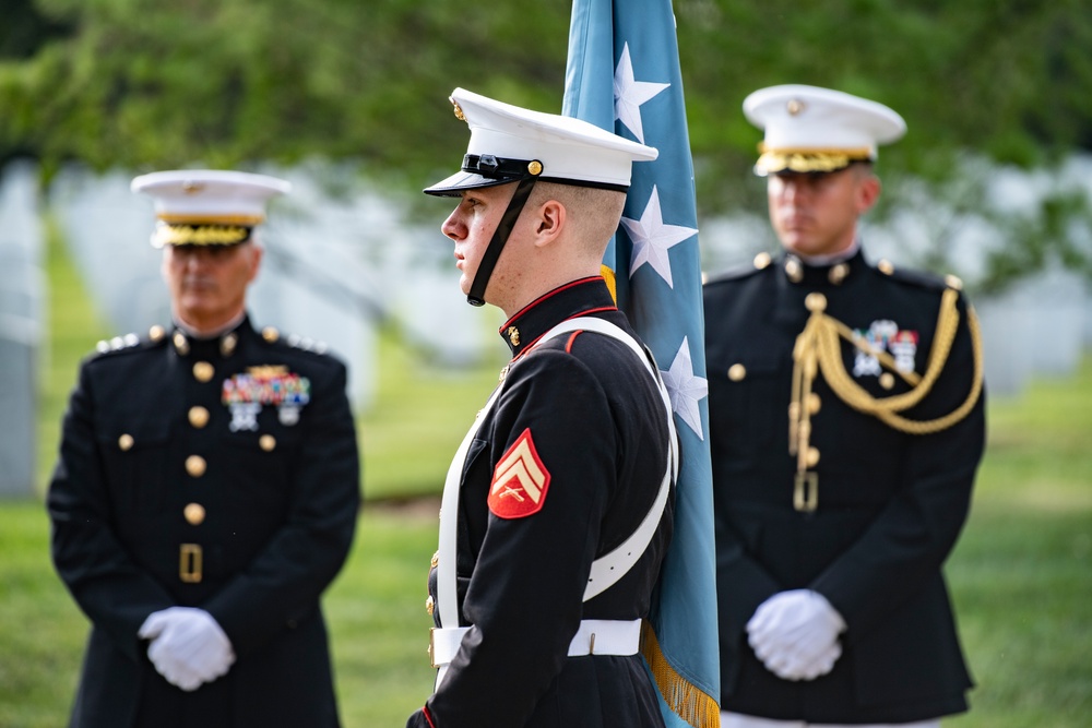 Military Funeral Honors with Funeral Escort are Conducted for Medal of Honor Recipient U.S. Marine Corps Sgt. Maj. John Canley in Section 60