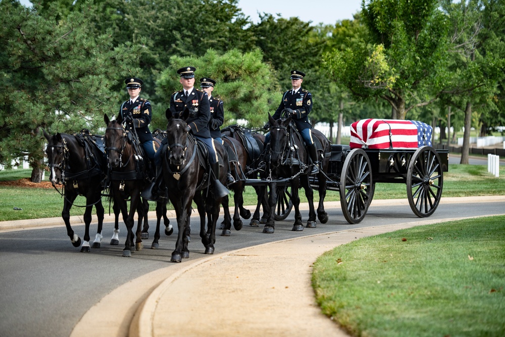 Military Funeral Honors with Funeral Escort are Conducted for Medal of Honor Recipient U.S. Marine Corps Sgt. Maj. John Canley in Section 60