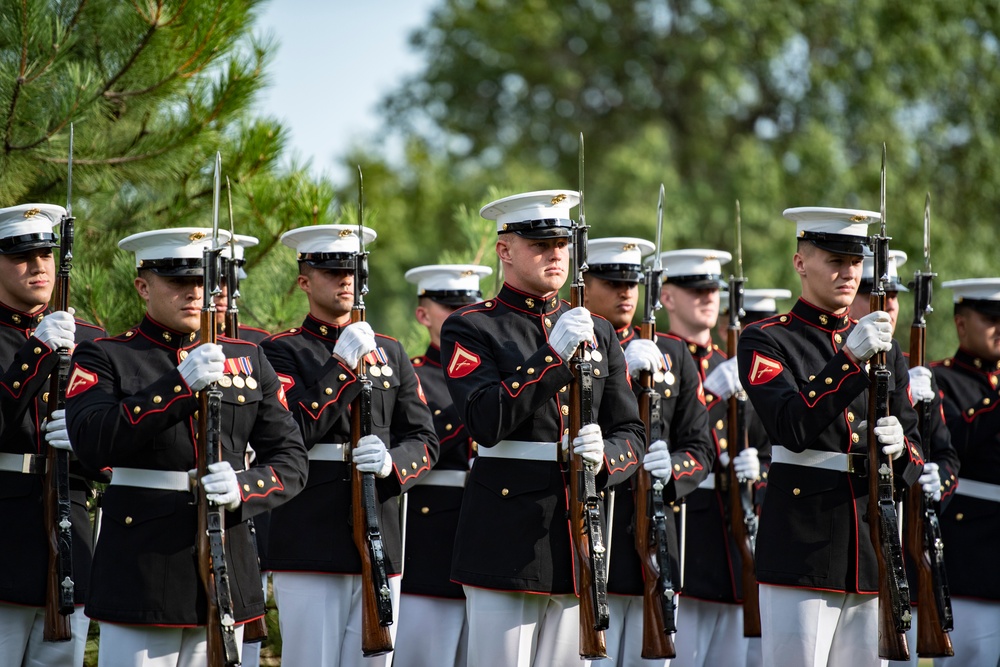 Military Funeral Honors with Funeral Escort are Conducted for Medal of Honor Recipient U.S. Marine Corps Sgt. Maj. John Canley in Section 60