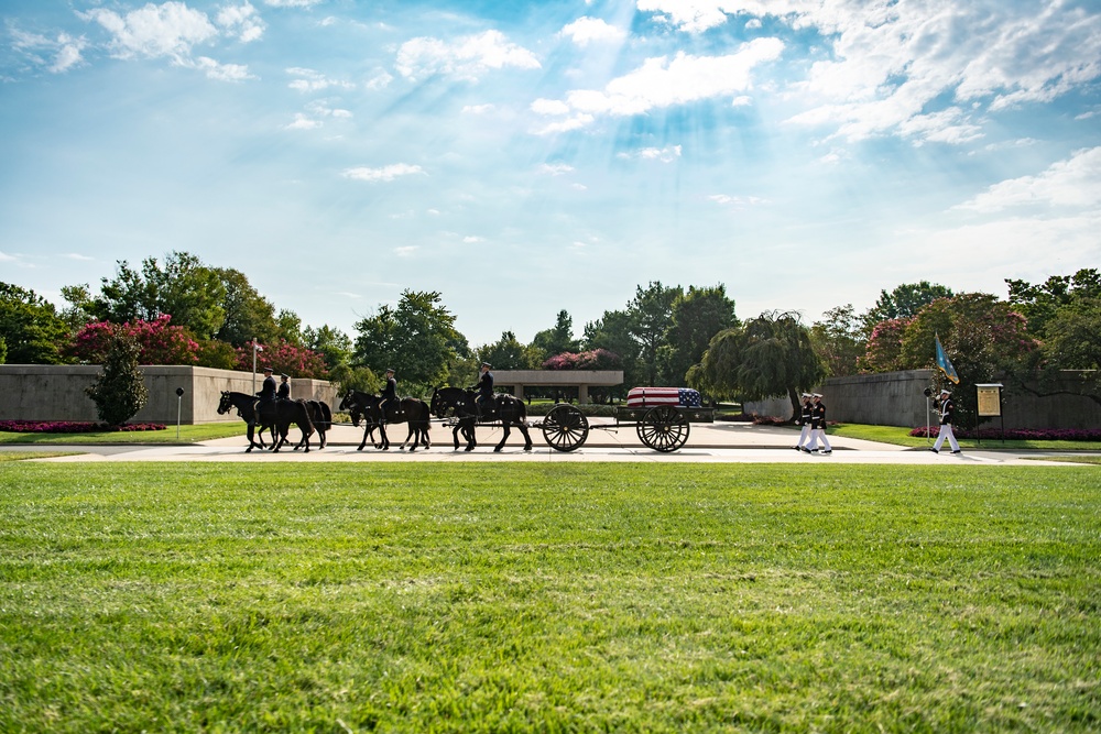 Military Funeral Honors with Funeral Escort are Conducted for Medal of Honor Recipient U.S. Marine Corps Sgt. Maj. John Canley in Section 60