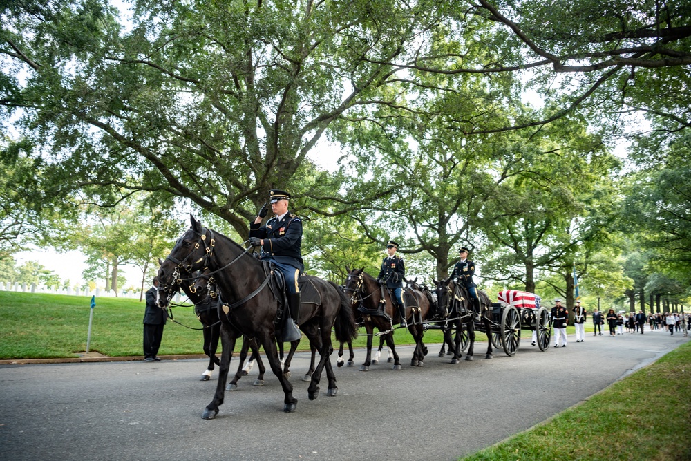 Military Funeral Honors with Funeral Escort are Conducted for Medal of Honor Recipient U.S. Marine Corps Sgt. Maj. John Canley in Section 60