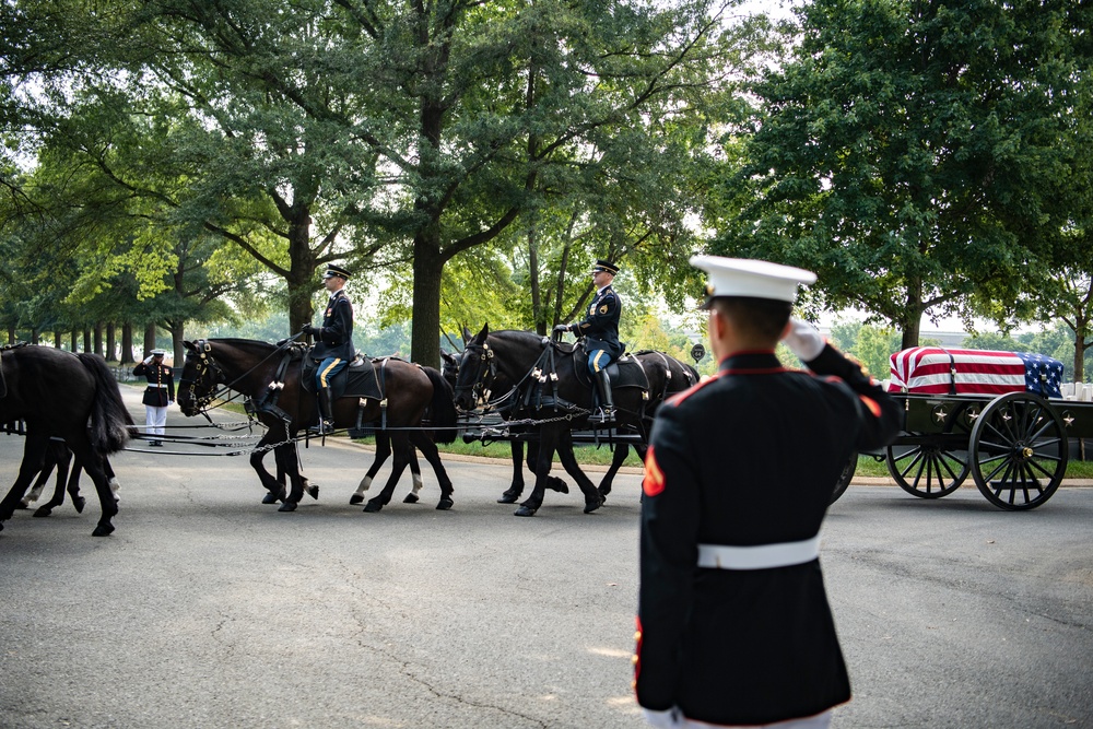 Military Funeral Honors with Funeral Escort are Conducted for Medal of Honor Recipient U.S. Marine Corps Sgt. Maj. John Canley in Section 60