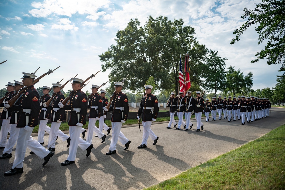 Military Funeral Honors with Funeral Escort are Conducted for Medal of Honor Recipient U.S. Marine Corps Sgt. Maj. John Canley in Section 60