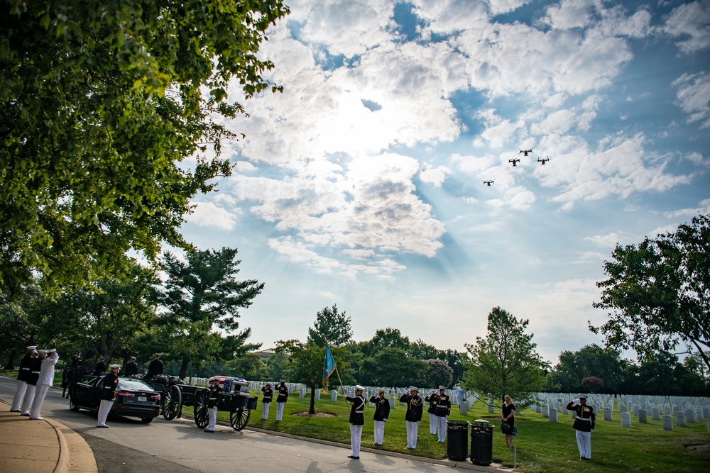 Military Funeral Honors with Funeral Escort are Conducted for Medal of Honor Recipient U.S. Marine Corps Sgt. Maj. John Canley in Section 60