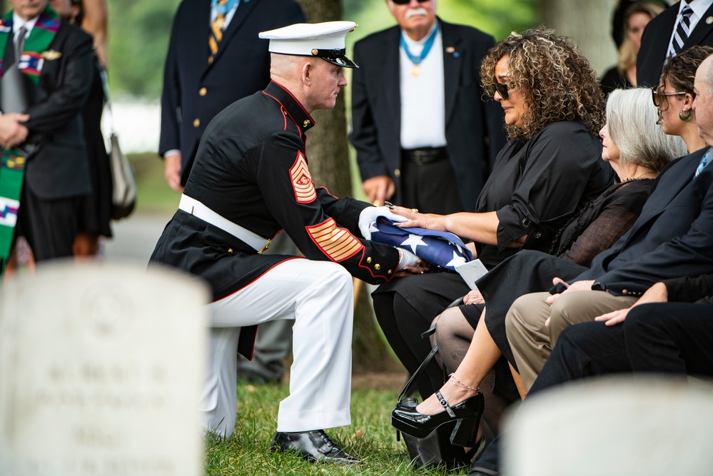 Military Funeral Honors with Funeral Escort are Conducted for Medal of Honor Recipient U.S. Marine Corps Sgt. Maj. John Canley in Section 60