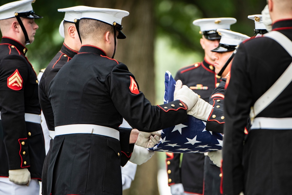 Military Funeral Honors with Funeral Escort are Conducted for Medal of Honor Recipient U.S. Marine Corps Sgt. Maj. John Canley in Section 60