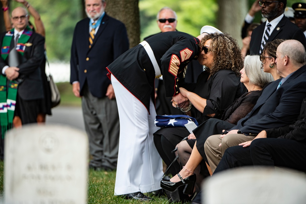 Military Funeral Honors with Funeral Escort are Conducted for Medal of Honor Recipient U.S. Marine Corps Sgt. Maj. John Canley in Section 60