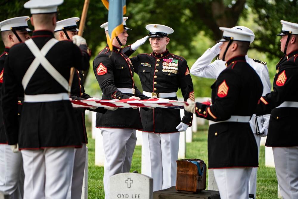 Military Funeral Honors with Funeral Escort are Conducted for Medal of Honor Recipient U.S. Marine Corps Sgt. Maj. John Canley in Section 60