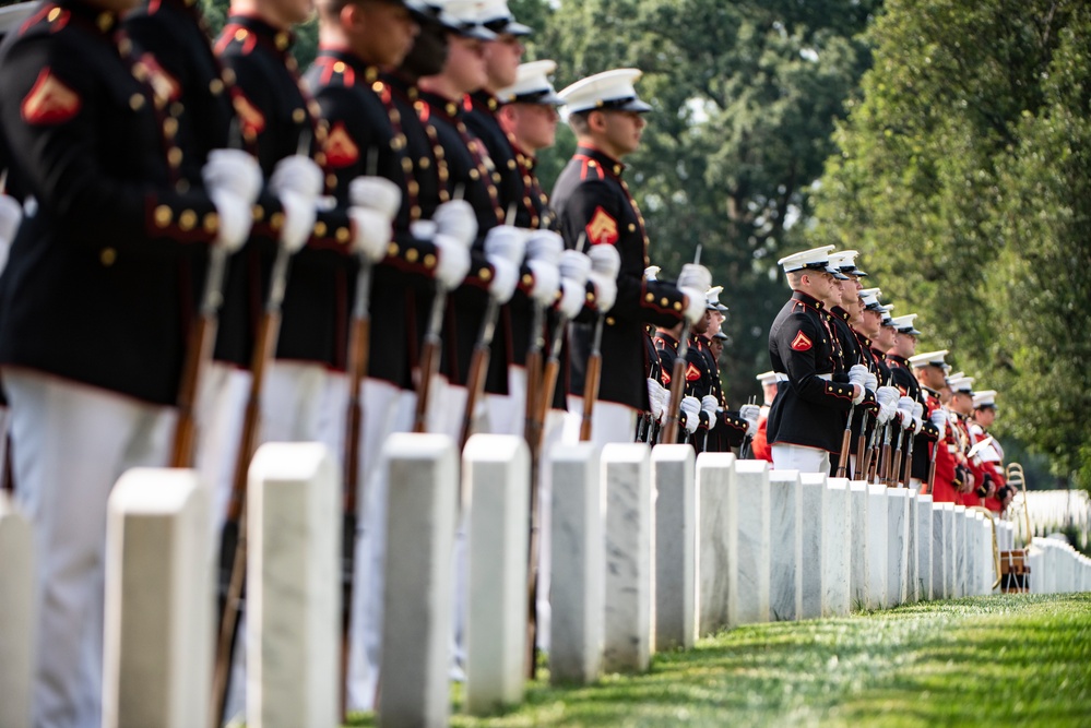 Military Funeral Honors with Funeral Escort are Conducted for Medal of Honor Recipient U.S. Marine Corps Sgt. Maj. John Canley in Section 60