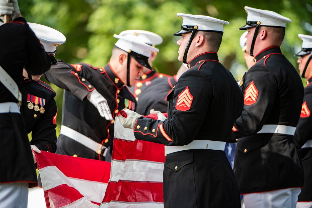 Military Funeral Honors with Funeral Escort are Conducted for Medal of Honor Recipient U.S. Marine Corps Sgt. Maj. John Canley in Section 60