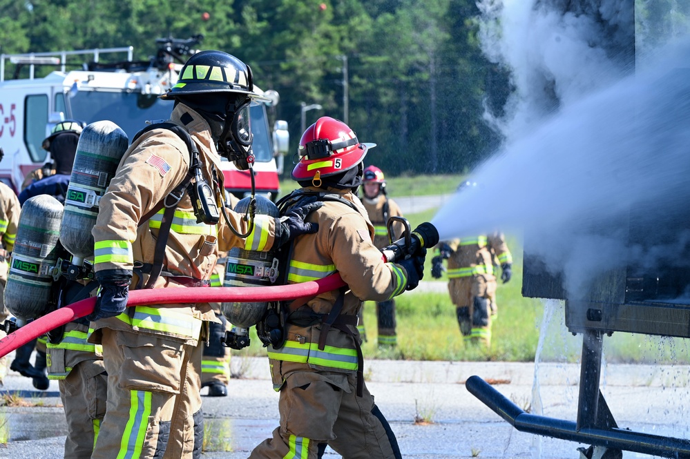 Joint interoperability: 908 CES firefighters train for new MH-139A Grey Wolf helicopter mission at Fort Benning