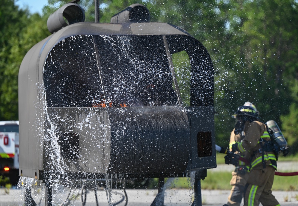 Joint interoperability: 908 CES firefighters train for new MH-139A Grey Wolf helicopter mission at Fort Benning