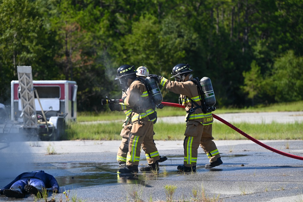 Joint interoperability: 908 CES firefighters train for new MH-139A Grey Wolf helicopter mission at Fort Benning