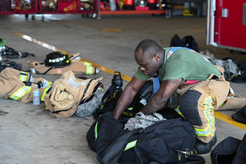 Joint interoperability: 908 CES firefighters train for new MH-139A Grey Wolf helicopter mission at Fort Benning