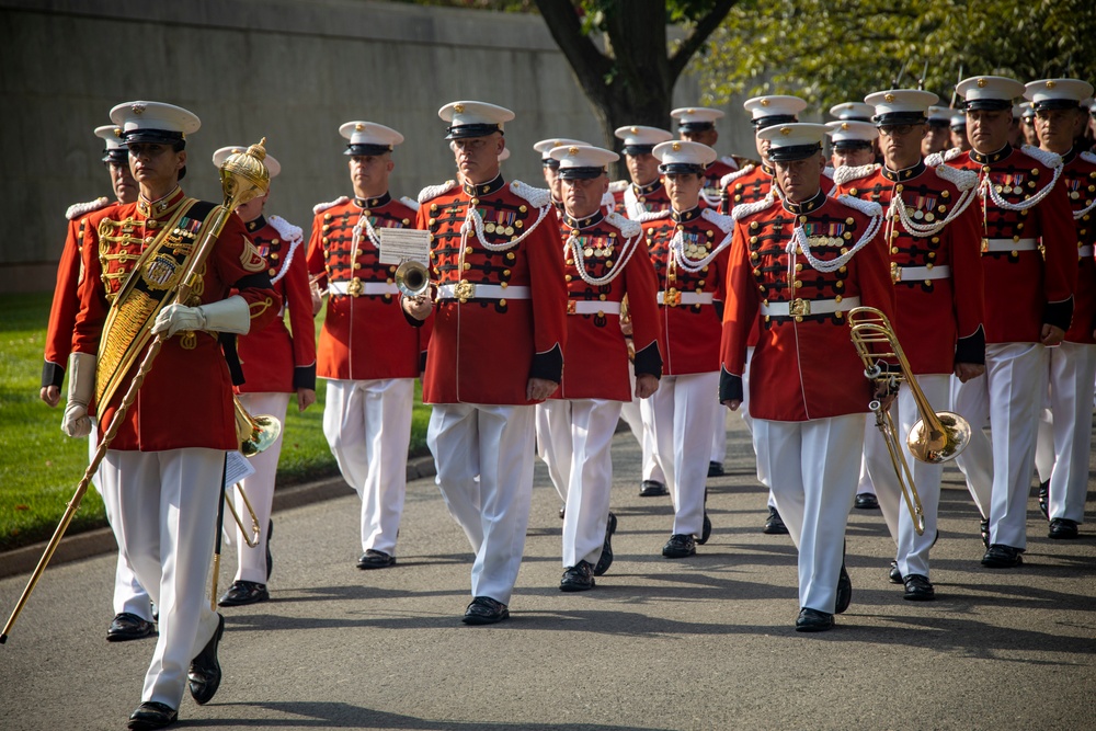 Barracks Marines paid their final respects to Sgt. Maj. John L. Canley during a full honors funeral at Arlington National Cemetary