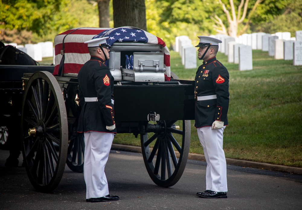 Barracks Marines paid their final respects to Sgt. Maj. John L. Canley during a full honors funeral at Arlington National Cemetery