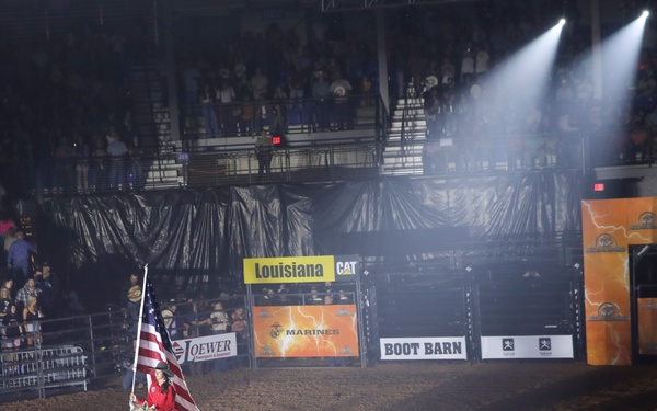 Recruiting Station Baton Rouge Marines attend Bulls Bands and Barrels Rodeo in Alexandria, Louisiana