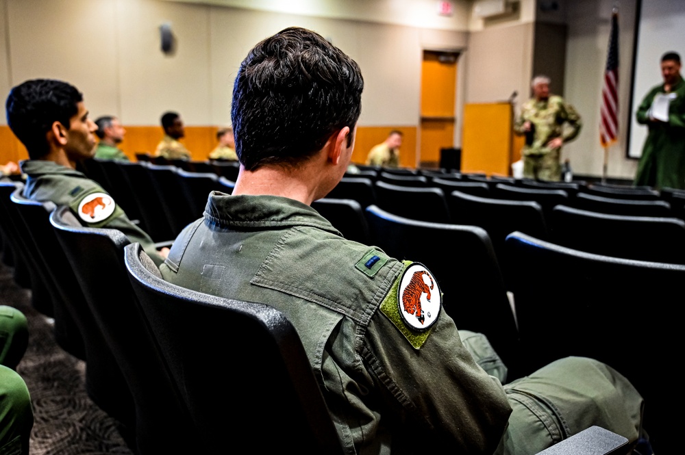 Maj. Gen. Albert Miller visits the 305th AMW as director of the Aircrew Task Force