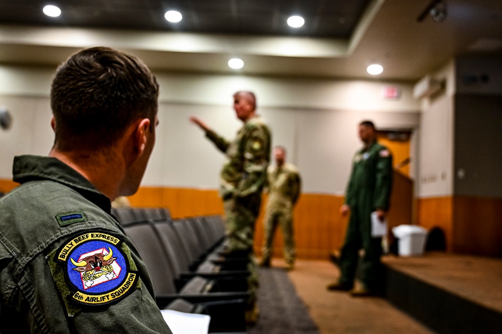 Maj. Gen. Albert Miller visits the 305th AMW as director of the Aircrew Task Force