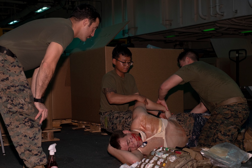 Marines with 31st MEU practice TCCC Underway