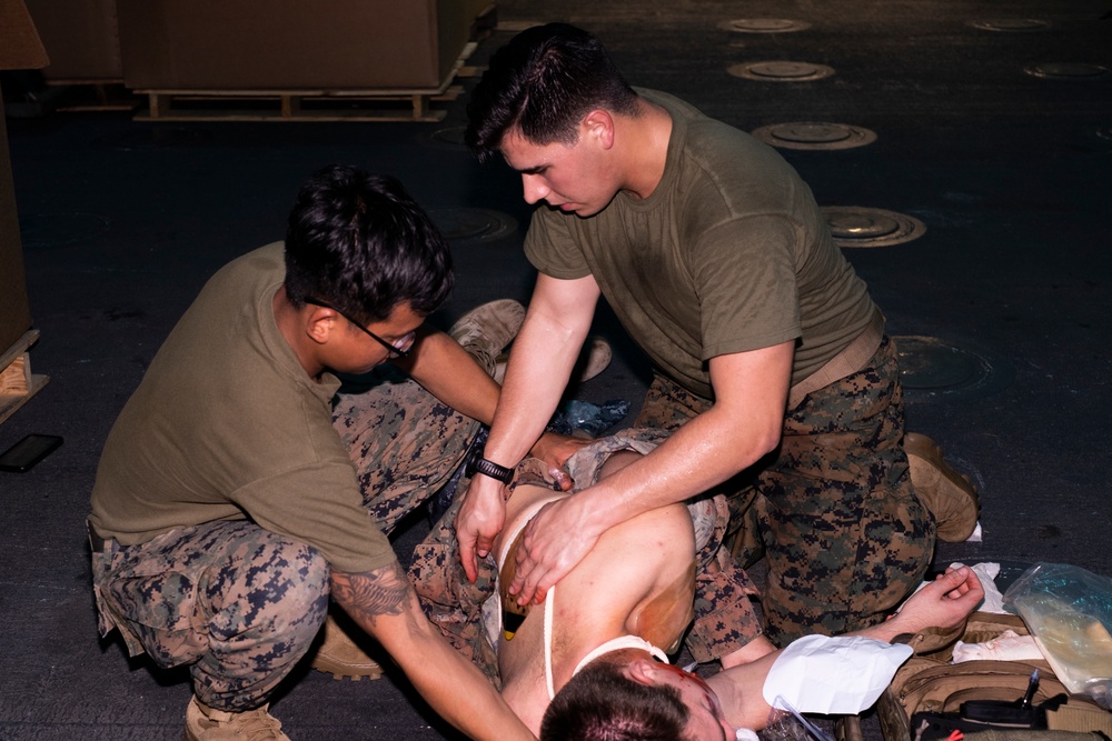 Marines with 31st MEU practice TCCC Underway