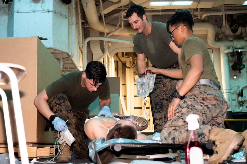 Marines with 31st MEU practice TCCC Underway