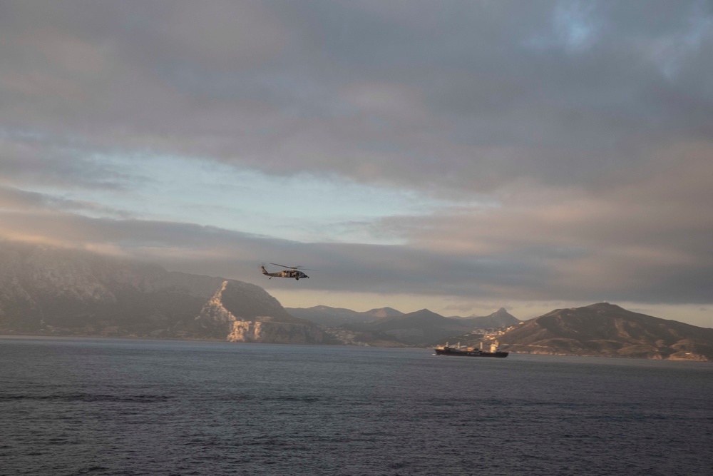 George H.W. Bush Carrier Strike Group Transits the Strait of Gibraltar