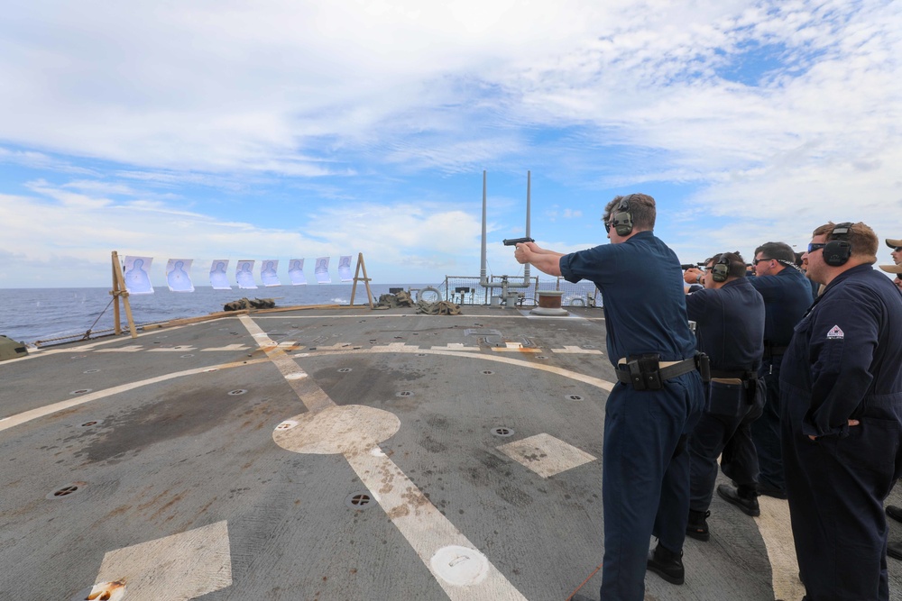 USS Cole Conducts a live fire exercise