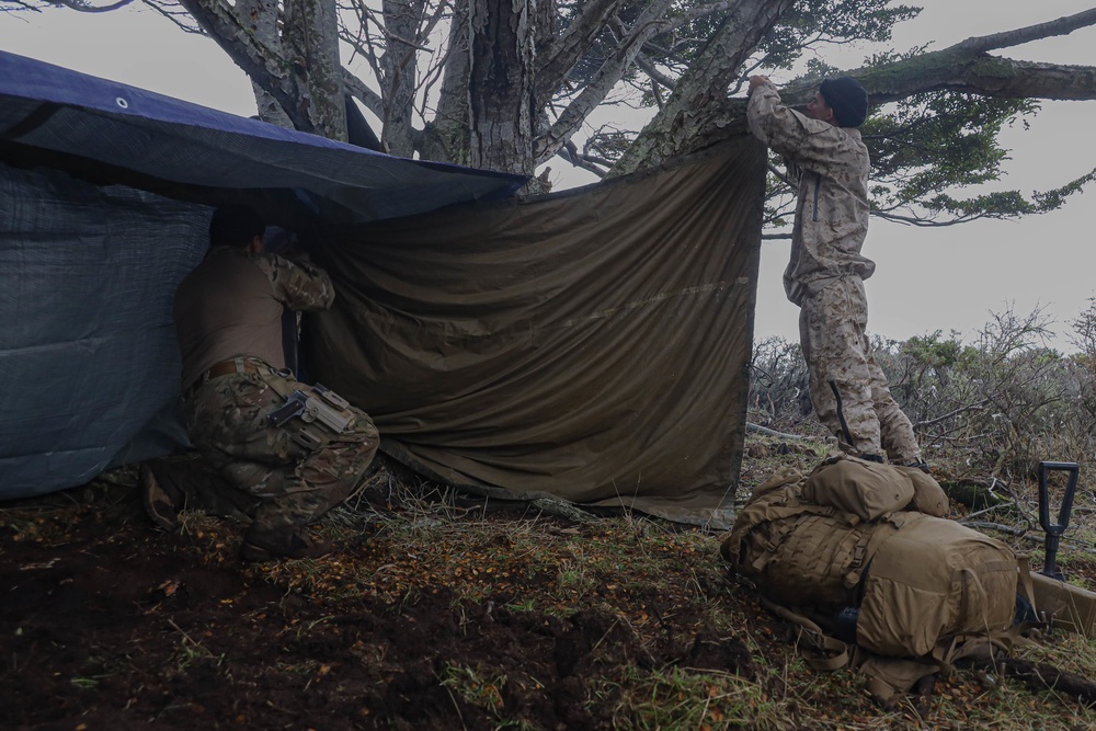 Chile Cold Weather Training: Marine build overnight Shelters