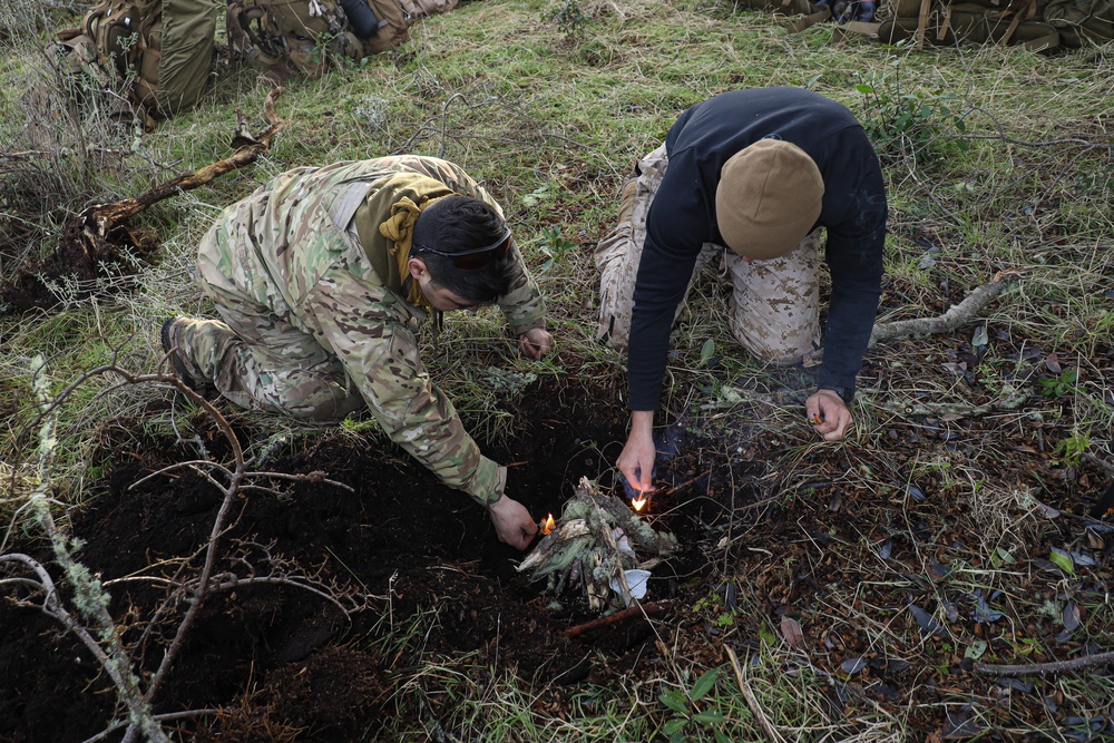 Chile Cold Weather Training: Marines start a Fire