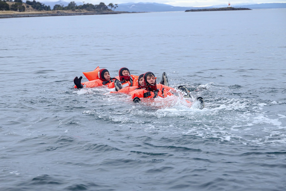 Chile Cold Weather Training: Marines conduct Cold Water Survival training