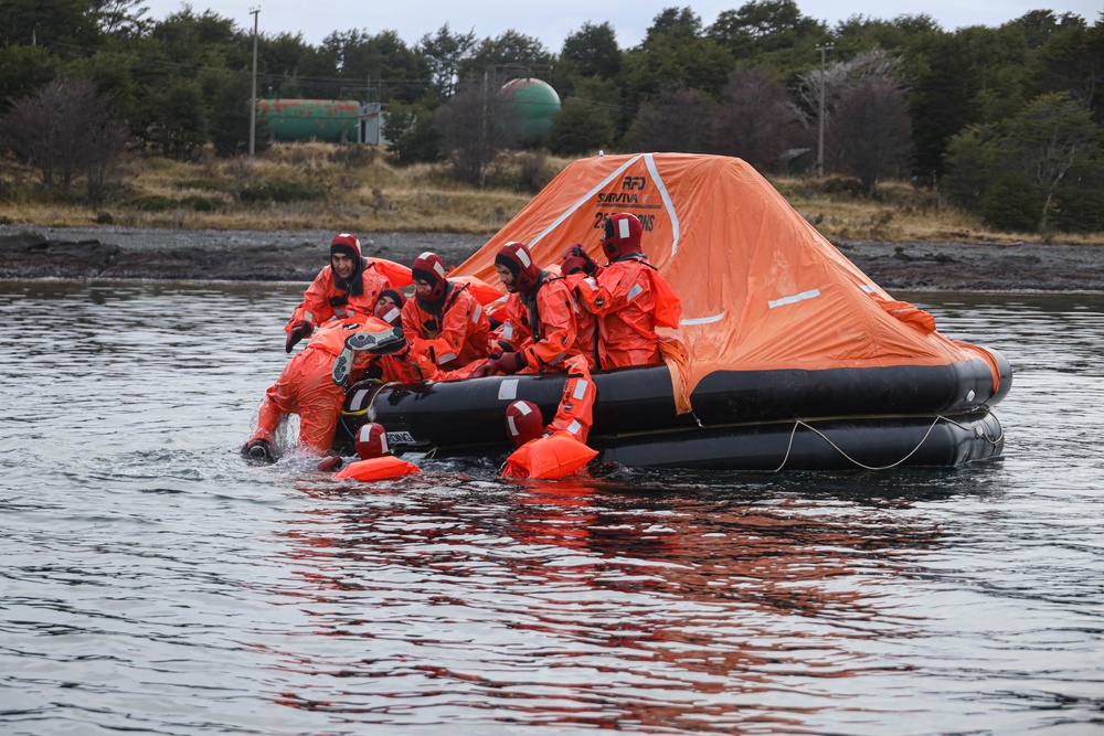 Chile Cold Weather Training: Marines conduct Cold Water Survival training