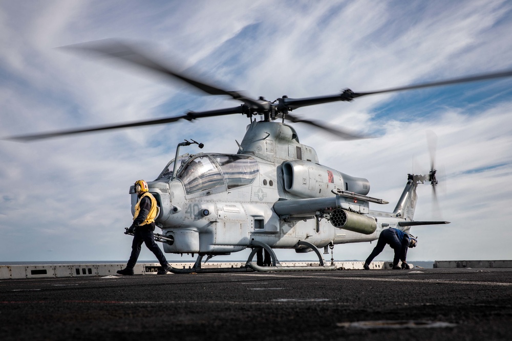 USS Arlington flight operations in the Baltic