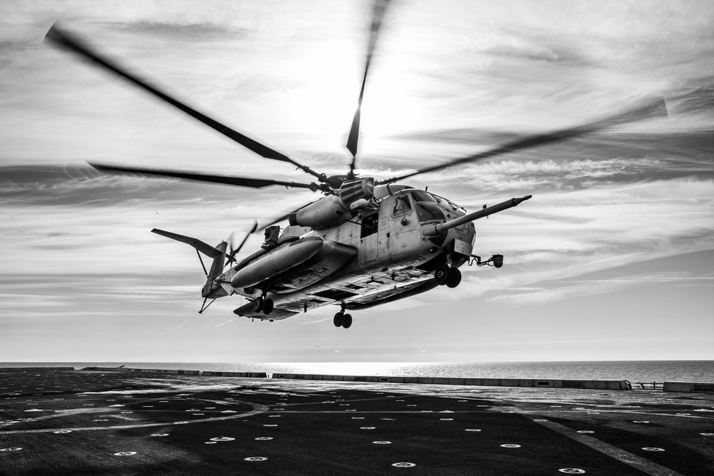 USS Arlington flight operations in the Baltic