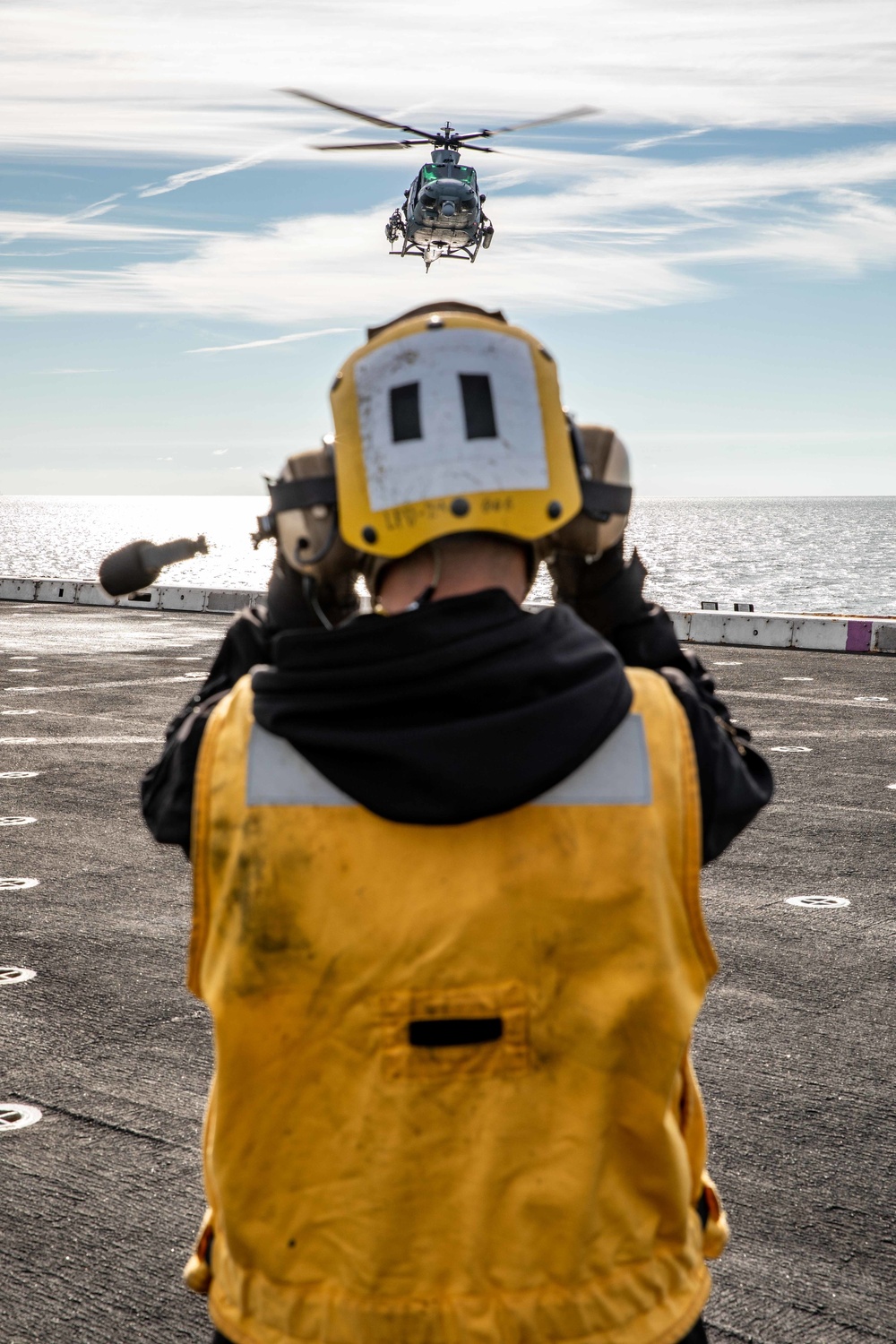 USS Arlington flight operations in the Baltic