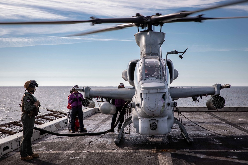 USS Arlington flight operations in the Baltic