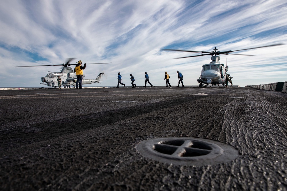 USS Arlington flight operations in the Baltic