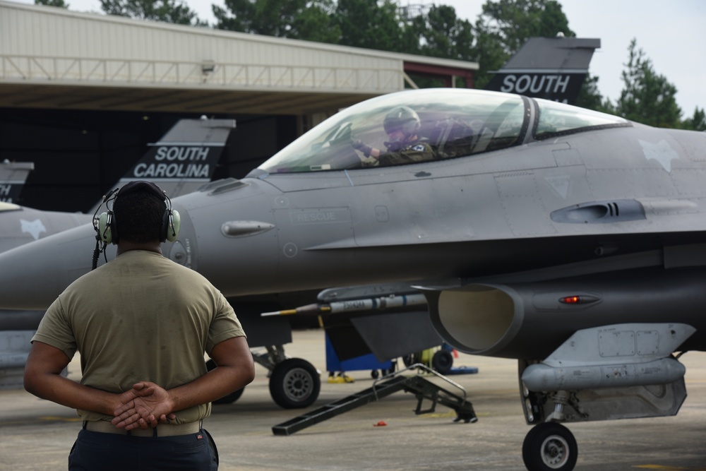 169th Fighter Wing flightline operations at Columbia Metropolitan Airport