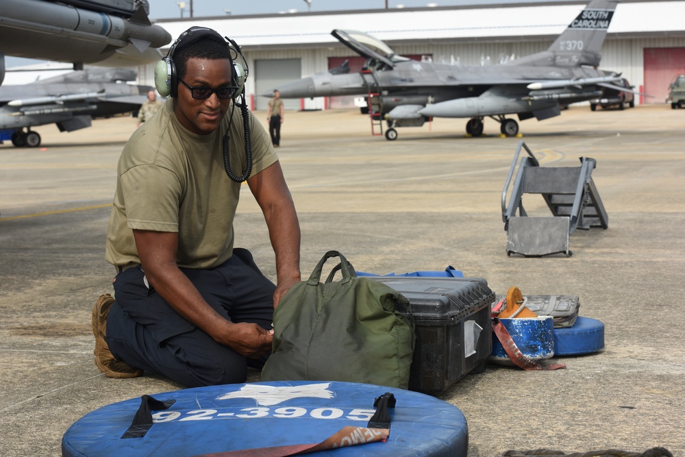 169th Fighter Wing flightline operations at Columbia Metropolitan Airport