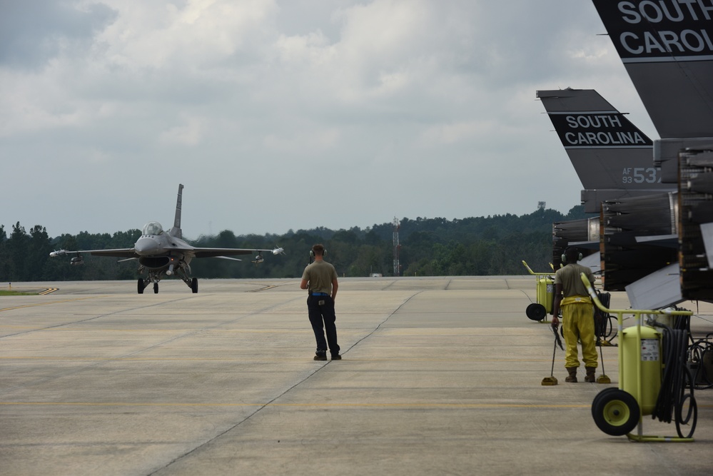 169th Fighter Wing flightline operations at Columbia Metropolitan Airport