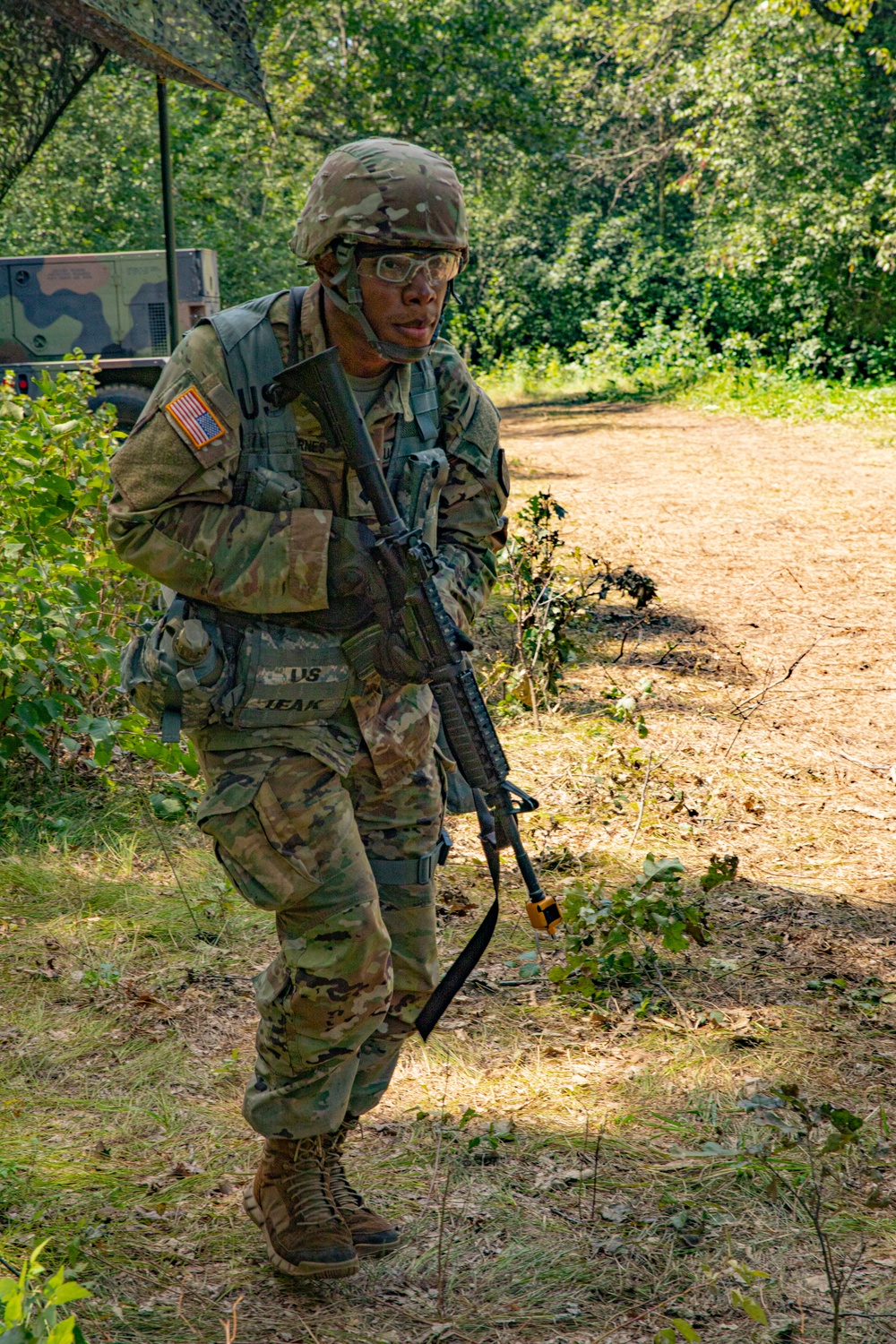 398th CSSB Soldier Engages Opposing Forces