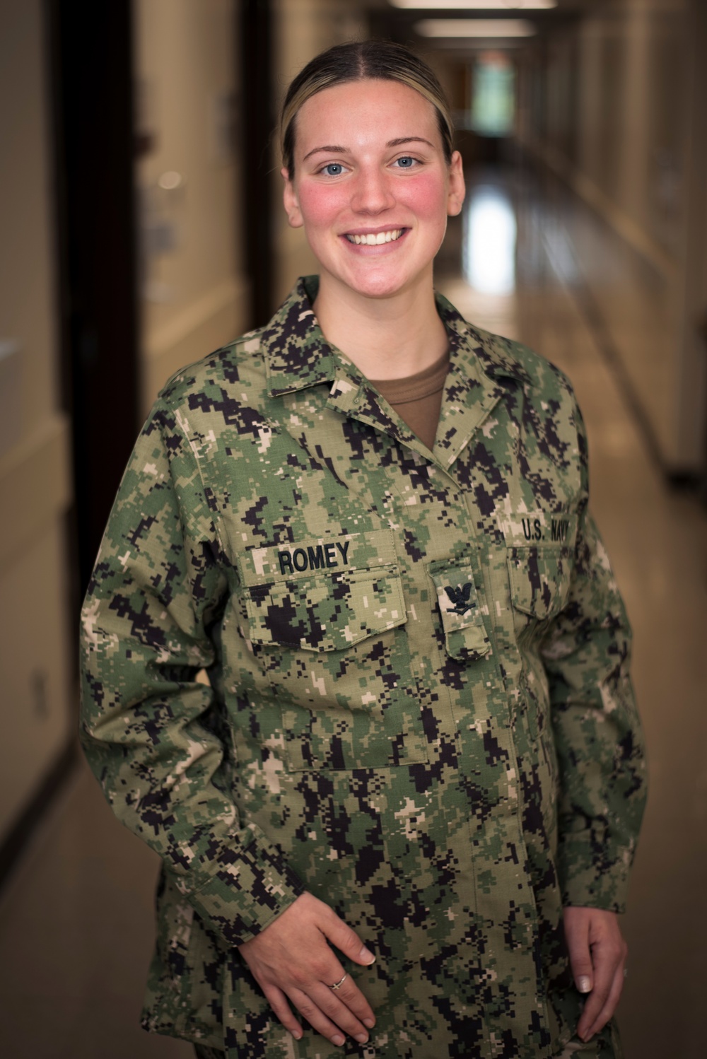 Enlisted Sailor Wears Maternity Uniform Provided by Navy's MPP