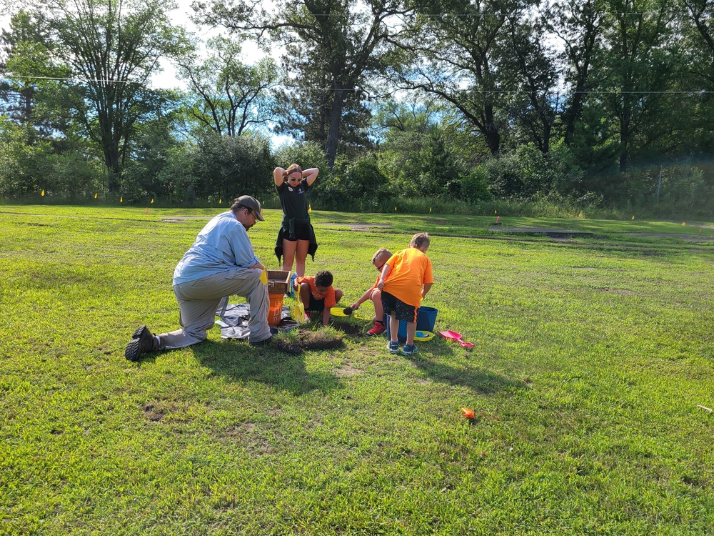 Fort McCoy archaeology team shares knowledge with youth during July 2022 South Post dig