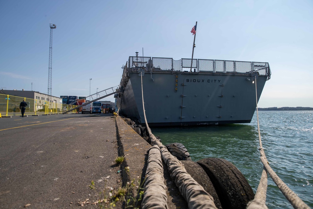 USS Sioux City Pierside in Fredericia Denmark For Scheduled PMAV