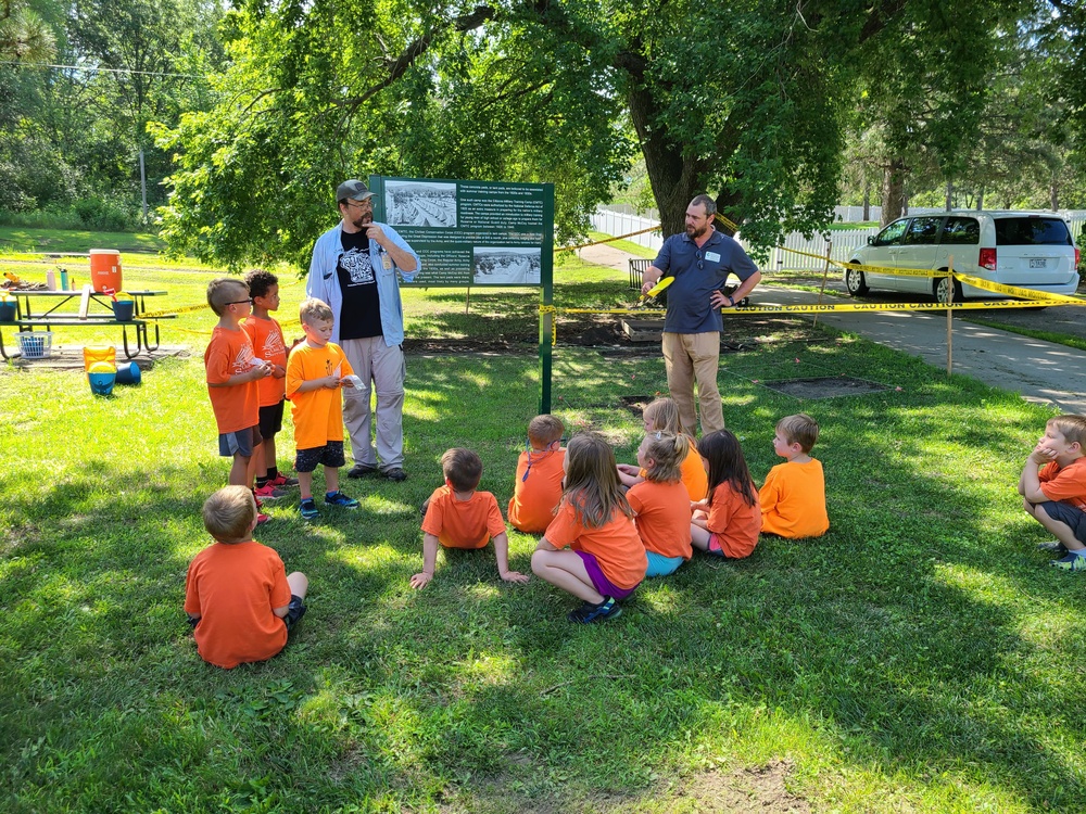 Fort McCoy archaeology team shares knowledge with youth during July 2022 South Post dig