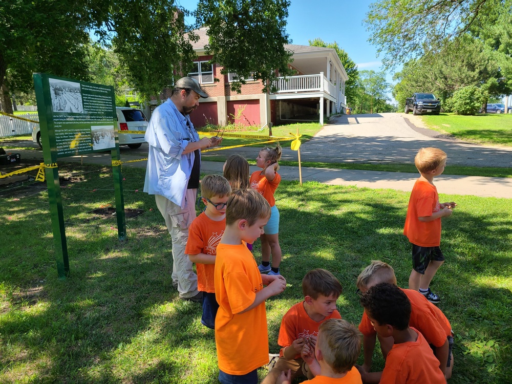 Fort McCoy archaeology team shares knowledge with youth during July 2022 South Post dig