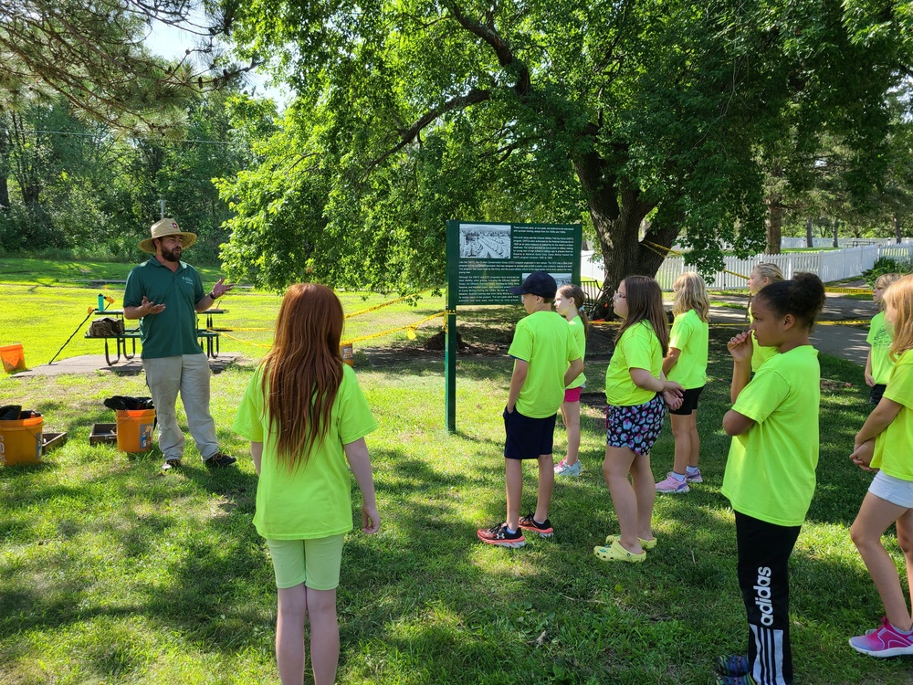 Fort McCoy archaeology team shares knowledge with youth during July 2022 South Post dig