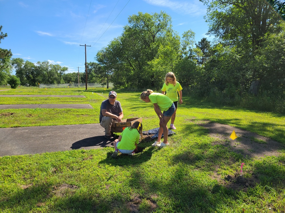 Fort McCoy archaeology team shares knowledge with youth during July 2022 South Post dig