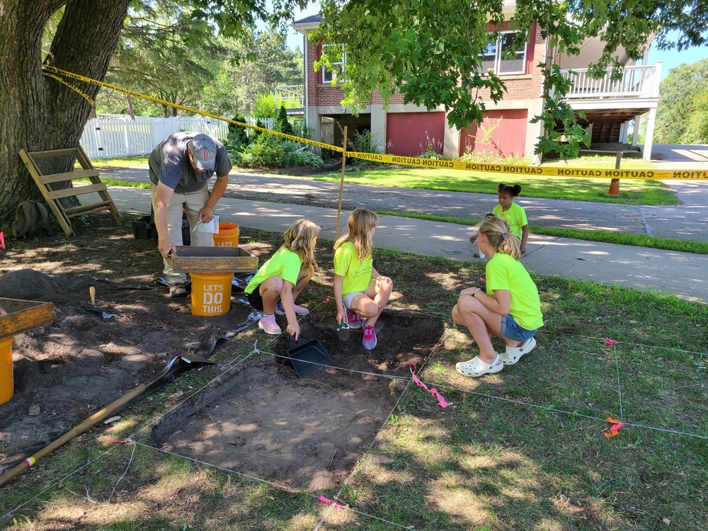 Fort McCoy archaeology team shares knowledge with youth during July 2022 South Post dig